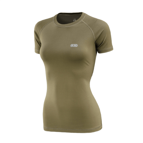 M-Tac T-shirt Ultra Light Polartec Lady oliivinvärinen, täydellinen juoksuun ja treeniin, nopeasti kuivuva Power Dry®-materiaali, heijastava logo.