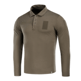 M-Tac Tactical Polo Shirt pitkähiha 65/35 oliivinvihreä, Velcro-panelit turvallisuuskäyttöön