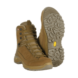 M-Tac Tactical talvikenkiä mokasta, Vibram-pohja ja Primaloft-eristys, suunniteltu ulko- ja kylmiin ympäristöihin.