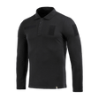 M-Tac Tactical Polo Shirt pitkähiha 65/35 poliisille ja turvallisuustyöhön, musta, Velcro-panelit