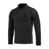 M-Tac Tactical Polo Shirt pitkähiha 65/35 poliisille ja turvallisuustyöhön, musta, Velcro-panelit