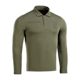 M-Tac Tactical Polo Shirt pitkähiha 65/35 oliivinvihreä poliisi- ja turvallisuuskäyttöön, Velcro-panelit merkeille