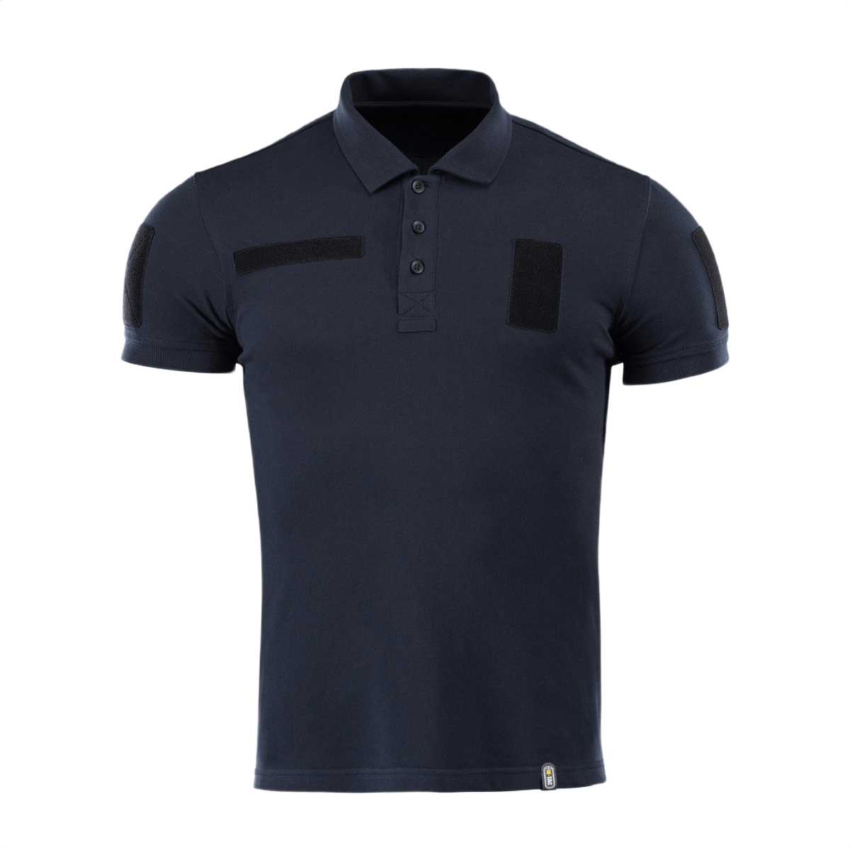 M-Tac Tactical Polo Shirt 65/35 tummansininen Velcro-paneeleilla, sopii poliisi- ja turvallisuustyöhön, 65 % puuvillaa ja 35 % polyesteriä