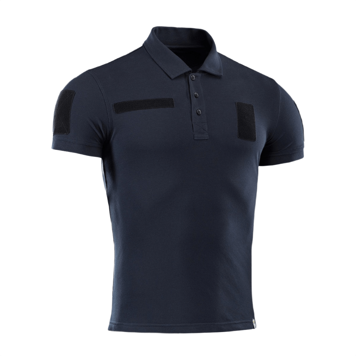 M-Tac Tactical Polo Shirt 65/35 Velcro-paneeleilla merkeille, sopii poliisi- ja turvallisuustyöhön, kevyt ja mukava aktiiviseen liikkeeseen
