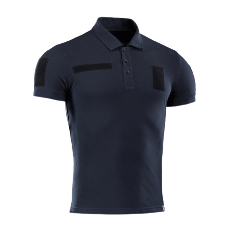 M-Tac Tactical Polo Shirt 65/35 Velcro-paneeleilla merkeille, sopii poliisi- ja turvallisuustyöhön, kevyt ja mukava aktiiviseen liikkeeseen