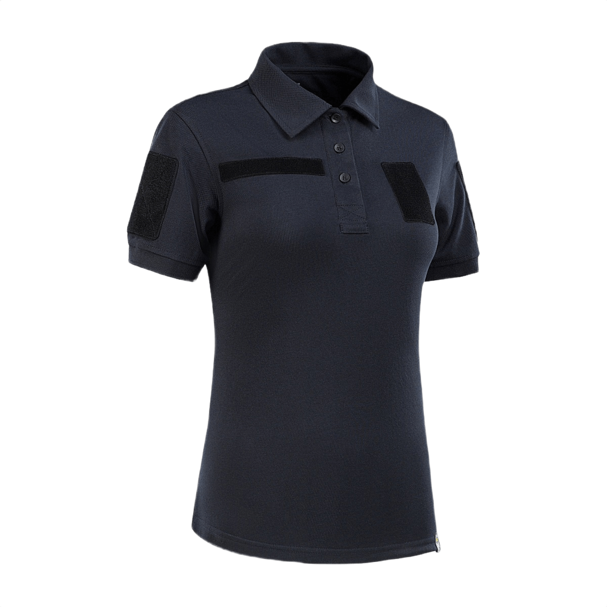 M-Tac Tactical Polo-Shirt 65/35 Lady Velcrolla hihoissa ja rinnassa, tehty puuvilla-polyester-sekoituksesta mukavuutta ja kestävyyttä varten.