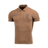 M-Tac Tactical Polo Shirt 65/35 ruskea, sopii poliisille ja turvallisuuteen, Velcro-paneelit merkeille, 65 % puuvillaa ja 35 % polyesteriä