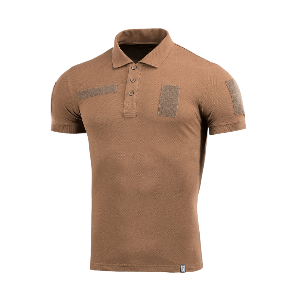 M-Tac Tactical Polo Shirt 65/35 ruskea, sopii poliisille ja turvallisuuteen, Velcro-paneelit merkeille, 65 % puuvillaa ja 35 % polyesteriä