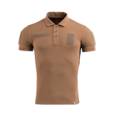 M-Tac Tactical Polo Shirt 65/35 poliisi- ja turvallisuuskäyttöön, beige, kevyt ja kestävä materiaali Velcro-paneeleilla merkeille ja tunnisteille