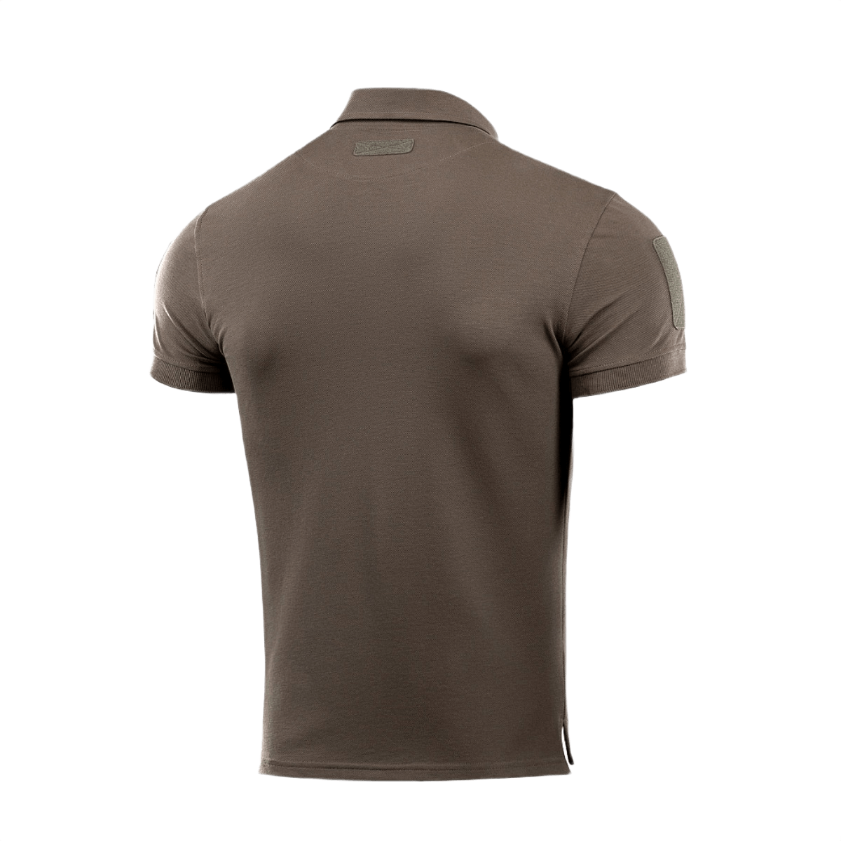 M-Tac Tactical Polo Shirt 65/35 takaa, näyttää Velcro-paneelit hihoissa, sopii poliisiunivormuihin, mukava puuvilla-polyester-sekoitus