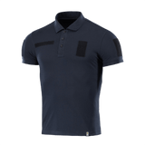 M-Tac Tactical Polo Shirt 65/35 laivastonsininen Velcro-paneeleilla, suunniteltu poliisi- ja turvallisuustyöhön mukavuuden ja kestävyyden vuoksi