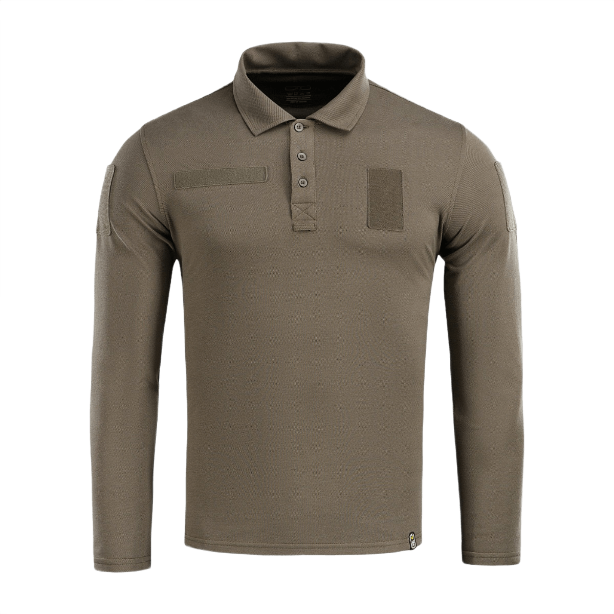 M-Tac Tactical Polo Shirt pitkähiha 65/35 oliivinvihreä, Velcro-panelit. Ihanteellinen poliisi- ja turvallisuustyöhön