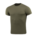 M-Tac Tactical Sweat-Wicking T-Shirt Summer oliivinvihreä, 100 % polyesteri, kosteutta siirtävä ja nopeasti kuivuva.