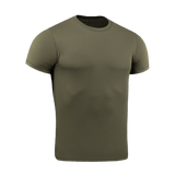 M-Tac Tactical Sweat-Wicking T-Shirt Summer, oliivinvihreä, 100% polyesteri, ihanteellinen lämpimiin kausiin, hikiä siirtävä ja nopeasti kuivuva materiaali.