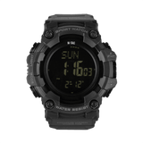 M-Tac Tactical Ur 2037 musta digitaalinen kello kompassilla, LED-taustavalolla ja 5ATM-vesitiiviydellä, sopii ulko- ja taktiseen käyttöön.