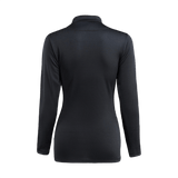 M-Tac Thermal Fleece Shirt Delta Level 2 Lady nähtynä takaa, musta termopaita talvikäyttöön, 100% polyesteri, 250 g/m², hengittävä ja nopeasti kuivuva.
