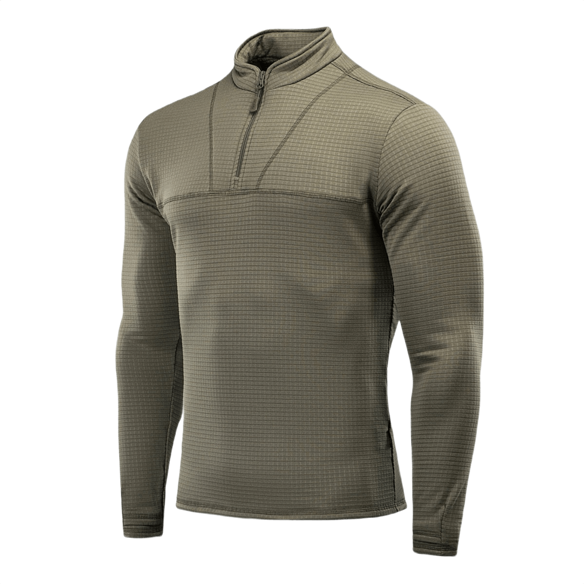 M-Tac Thermal Fleece -paita Delta Level 2 100% polyesteriä kylmiin olosuhteisiin, ECWCS, YKK-vetoketjut, vihreä pitkähiha