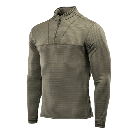 M-Tac Thermal Fleece -paita Delta Level 2 100% polyesteriä kylmiin olosuhteisiin, ECWCS, YKK-vetoketjut, vihreä pitkähiha