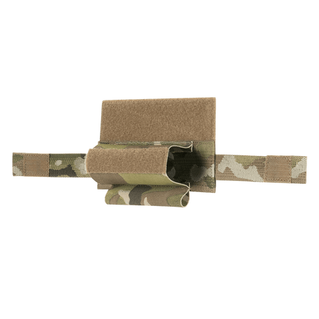 M‑Tac Tourniquet Pouch Elastic Gen.5 Cordura 500D:stä, elastisella nauhalla ja velcrolla camo-kuviossa, ihanteellinen taktiseen käyttöön.