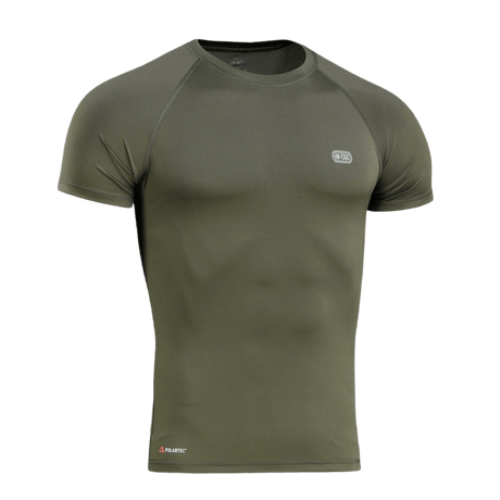 M-Tac T-paita Ultra Light Polartec vihreä harjoitteluun, nopeasti kuivuva ja hikiä siirtävä, heijastavalla logolla.