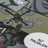 M-Tac t-paita Comics Drone Girl FPV-drone-operaattorilla actionissa, yksityiskohtainen sarjakuvaprintti, kestävä MagnaColours®-muste.
