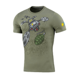 M-Tac T-Shirt Quadcopter, droni- ja kranaattikuvio, valmistettu puuvillasta ja elastaanista mukavuutta ja liikkumisvapautta varten.