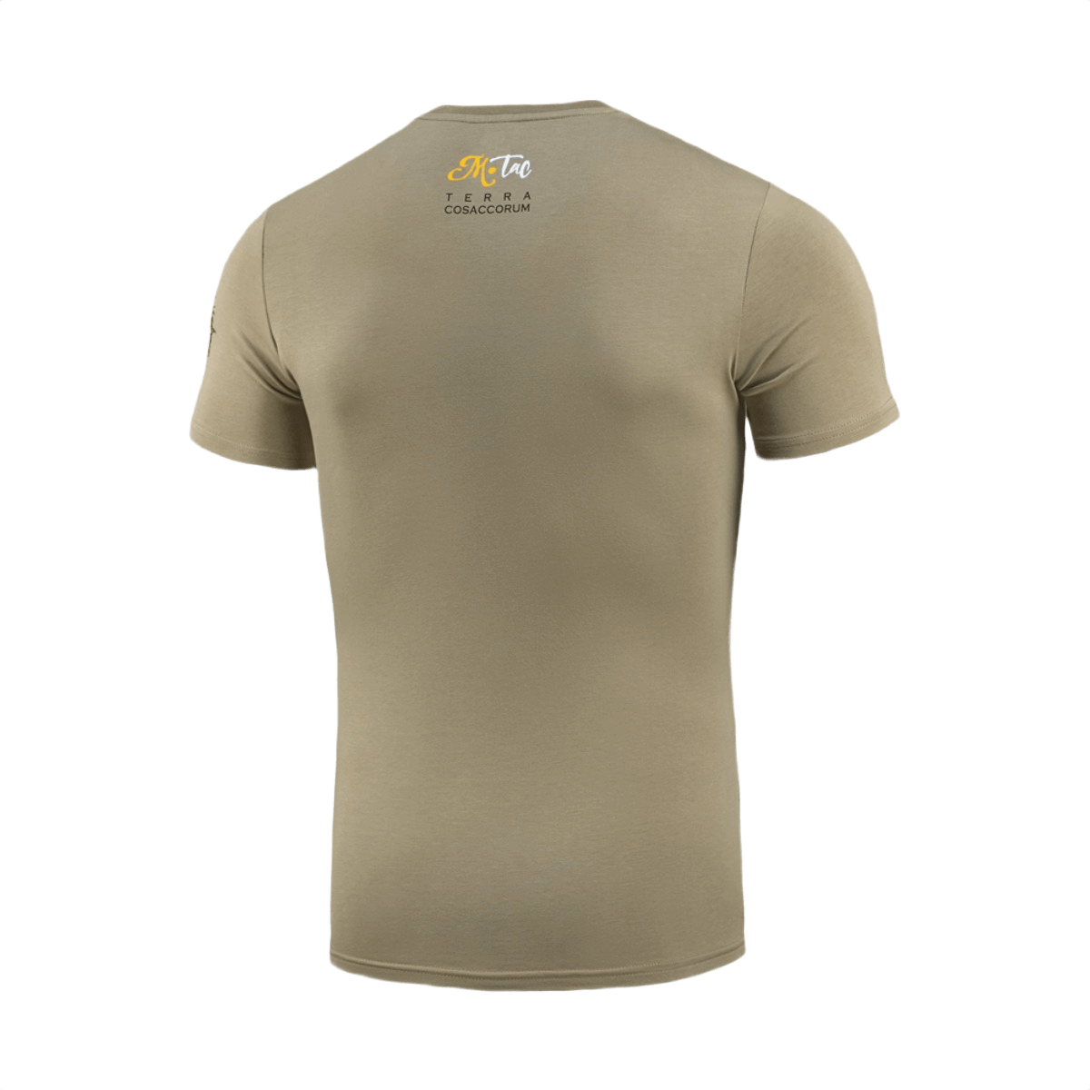 M-Tac T-Shirt Motanka takapuolen 'Terra Cosaccorum' -printillä, osoittaa ukrainalaista kulttuuriperintöä ja perinteistä kasakka-aihetta.