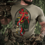 M-Tac T-Shirt Motanka Motanka-nukkeprintillä, perinteinen ukrainalainen asu ja teksti 'Terra Cosaccorum' selässä.