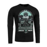M-Tac T-Shirt Odin Mystery Long Sleeve Odin-painatuksella ja 'Valhalla Calling', moderni taisteludesign, mustat pitkät hihat, puuvillaseos.