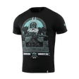 M-Tac T-Shirt Odin Mystery mustana, Odin-printti, korpit Hugin ja Munin ja 'Valhalla Calling' -teksti, pehmeä puuvillasekoite.