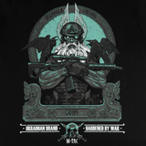 M-Tac T-Shirt Odin Mystery Odin-printillä, korpeilla Hugin ja Munin ja tekstillä 'Valhalla Calling'. Pohjoismainen mytologia modernissa designissa.