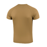 M-Tac T-Shirt Raglan Sweat-Wicking Tactical Summer, beige raglan-hihoilla, 100% polyesteri maksimaaliseen mukavuuteen ja liikkumisvapauteen.