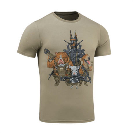 M-Tac T-Shirt Rex Team -paita, jossa printti ampumajoukkueesta symboloi tarkka-ampujien ystävyyttä, pehmeässä puuvillaseoksessa.