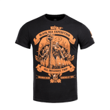 M-Tac T-shirt Black Sea Expedition MagnaColours®-printillä, sopii aktiiviseen elämäntapaan, 93% puuvillaa ja 7% elastaania