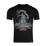 M-Tac T-Shirt Steel Knight, teräsritari ja modernit panssarivaunut, symboloi Ukrainan taistelujoukkoja, voimaa ja yhteenkuuluvuutta.