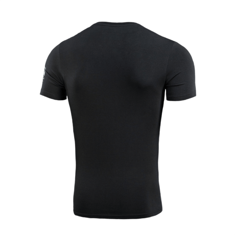 Selkäosa M-Tac T-Shirt Surf Clubista, 93% puuvillaa, 7% elastaania, musta. Innoittajana ukrainalaiset operaatiot ja surffikohtaukset. Premium‑painatus.
