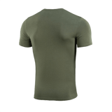 Vihreän M-Tac T-Shirt Surf Club selkä, lyhythihainen ja sileä muotoilu; valmistettu puuvillasta ja elastaanista.