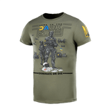 M-Tac T-shirt UA Side Light Olive uniikilla printillä ja mukavalla istuvuudella, valmistettu 93% puuvillaa ja 7% elastaania kestävyyttä varten