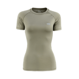 M-Tac T-shirt Ultra Light Polartec Lady beige, valmistettu kevyestä Power Dry®-materiaalista, hengittävä ja nopeasti kuivuva, heijastava logo.