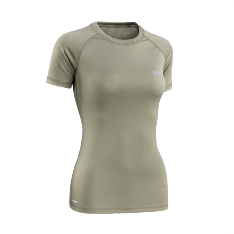 M-Tac T-shirt Ultra Light Polartec Lady beige, sopii treeniin, valmistettu kevyestä Power Dry®-materiaalista, hypoallergeeninen ja nopeasti kuivuva.