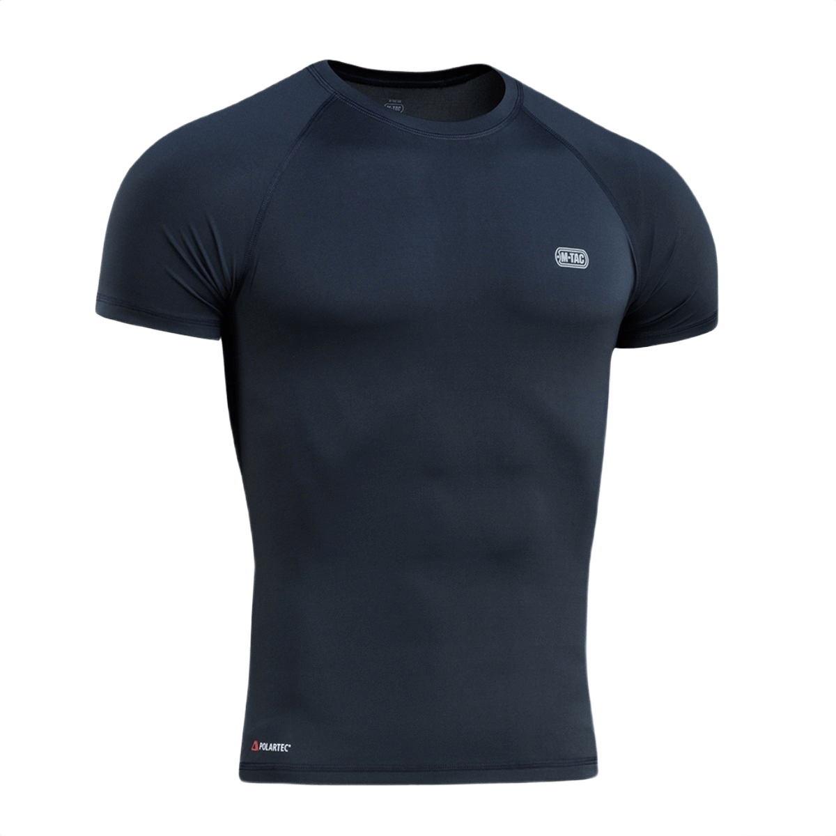 M-Tac T-paita Ultra Light Polartec musta, harjoitteluun ja ulkoiluun, valmistettu kevyestä, joustavasta Power Dry® -materiaalista, heijastava logo.