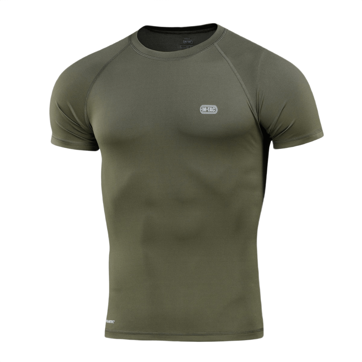 M-Tac T-paita Ultra Light Polartec oliivinvihreä, valmistettu Power Dry® -materiaalista, sopiva harjoitteluun ja ulkoiluun. Heijastava logo.