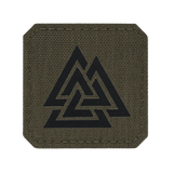 M-Tac Patch Valknut Laser Cut Odin symbol oliivinvihreänä, yksityiskohtainen laserleikattu Valknut-kuvio, kiinnitysmerkki. Taktinen lisävaruste.