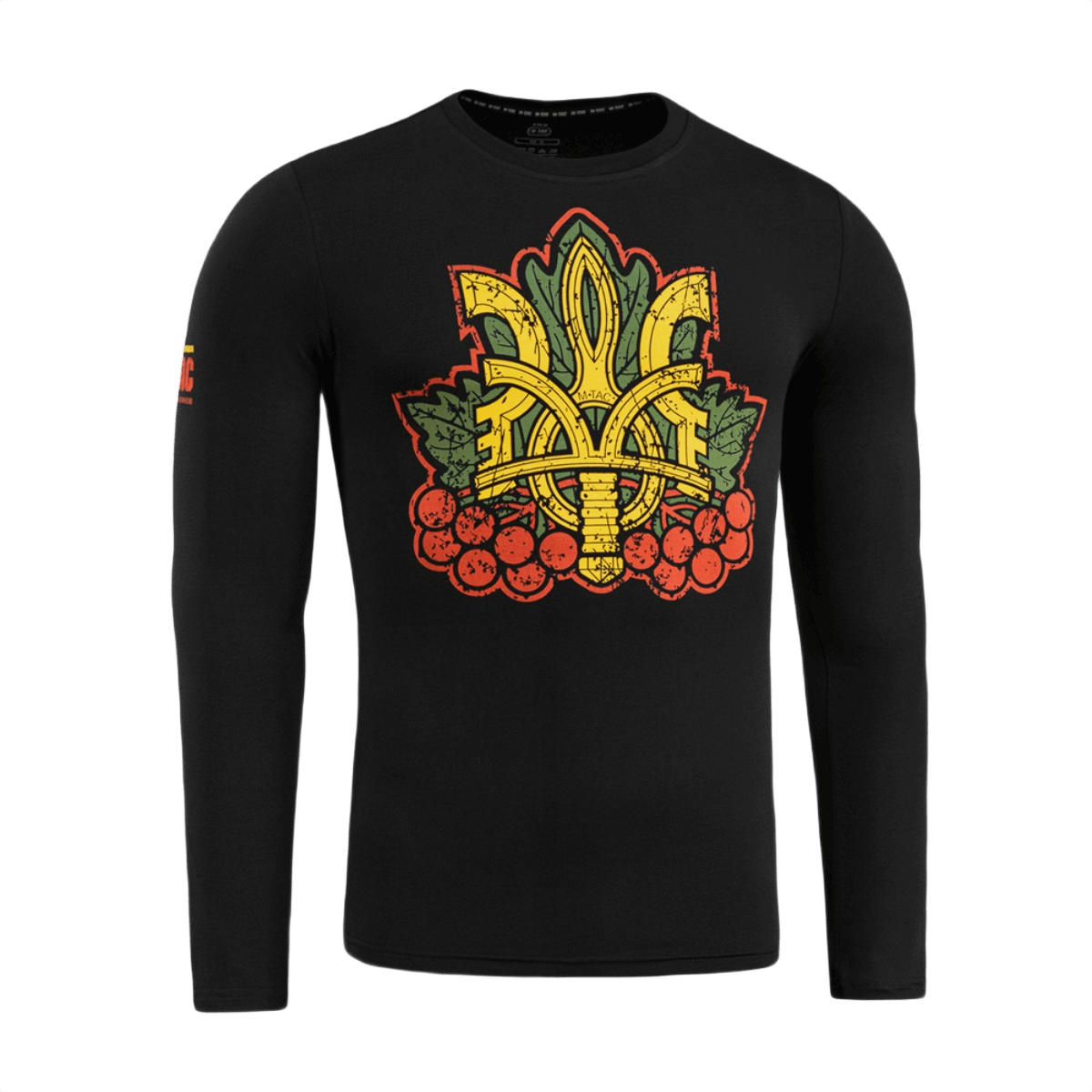 M-Tac Viburnum T-Shirt Long Sleeve Trident- ja viburnum-designilla, symboloi kansallista ylpeyttä, rohkeutta ja yhtenäisyyttä.
