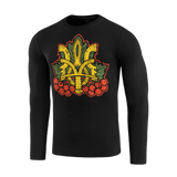 M-Tac Viburnum T-Shirt Long Sleeve tyylitellyllä Trident- ja viburnum-printillä, musta pitkähiha, kansallista ylpeyttä ja historiaa inspiroinut.