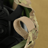 M‑Tac Vilha Hjelmcover Elite Velcro-paneelilla ja MULTICAM-camolla FAST-kypärille, suunniteltu suojaamaan likaa ja kulumista vastaan.