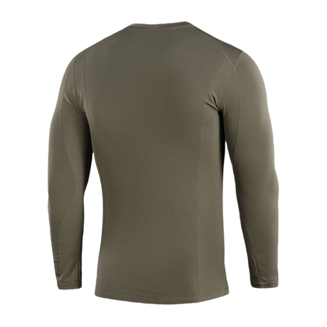 Oliivinvihreä M-Tac Vinter Basellayer Thermo -paita takaa nähtynä, sopiva talvikäyttöön, premium-fleece Pontetorto.