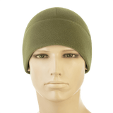 M-Tac Watch Cap Elite Fleece Beanie Hat Slimtex oliivinvihreänä mannekiinilla, kevyt ja lämmin fleece-pipo taktiseen käyttöön ja talviaktiviteetteihin