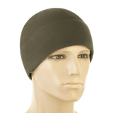 M-Tac Watch Cap Elite Fleece Beanie Hat Slimtex oliivinvihreänä mannekiinilla, lämmin ja kevyt taktiseen käyttöön, ulkoiluun tai talviaktiviteetteihin