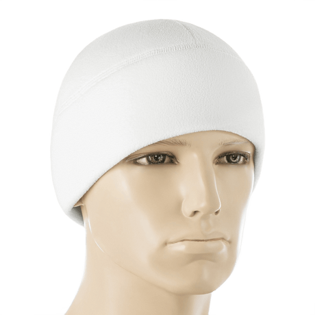 M-Tac Watch Cap Elite Fleece Beanie Hat talveen ja ulkoiluun, valkoinen mallipäällä